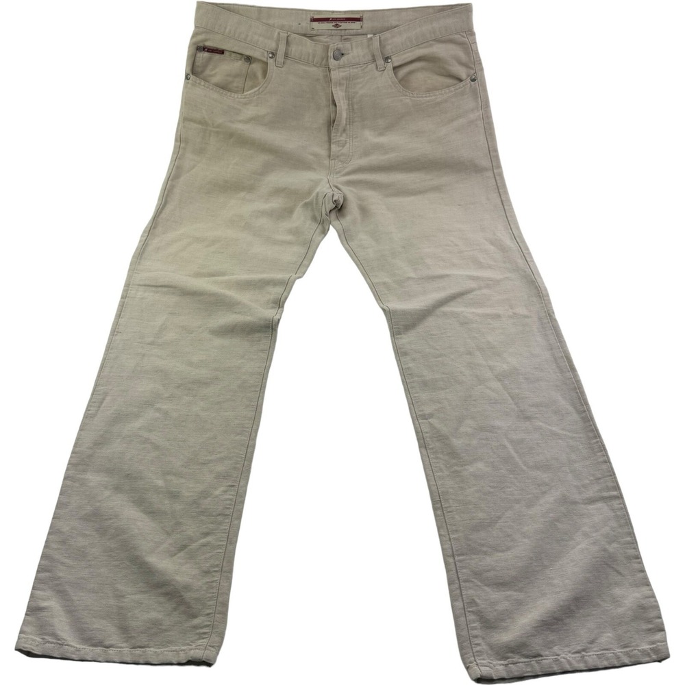 Lee Cooper Cream 5 Pocket Linen Cotton Straight Leg Pants LC28BT Mens Size 36X32